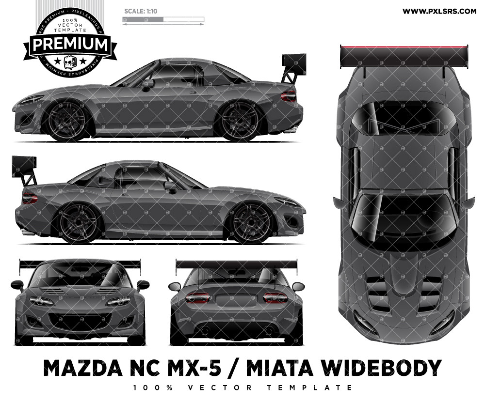 2005-2015 Mazda NC MX-5 / Miata Widebody 'Premium' Full Template