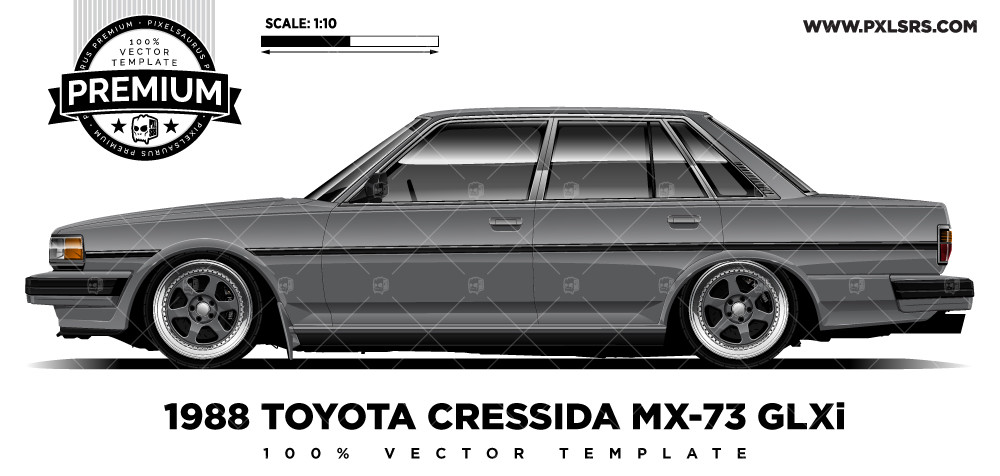 1988 Toyota Cressida GLXi (MX-73) 'Premium' Vector Template