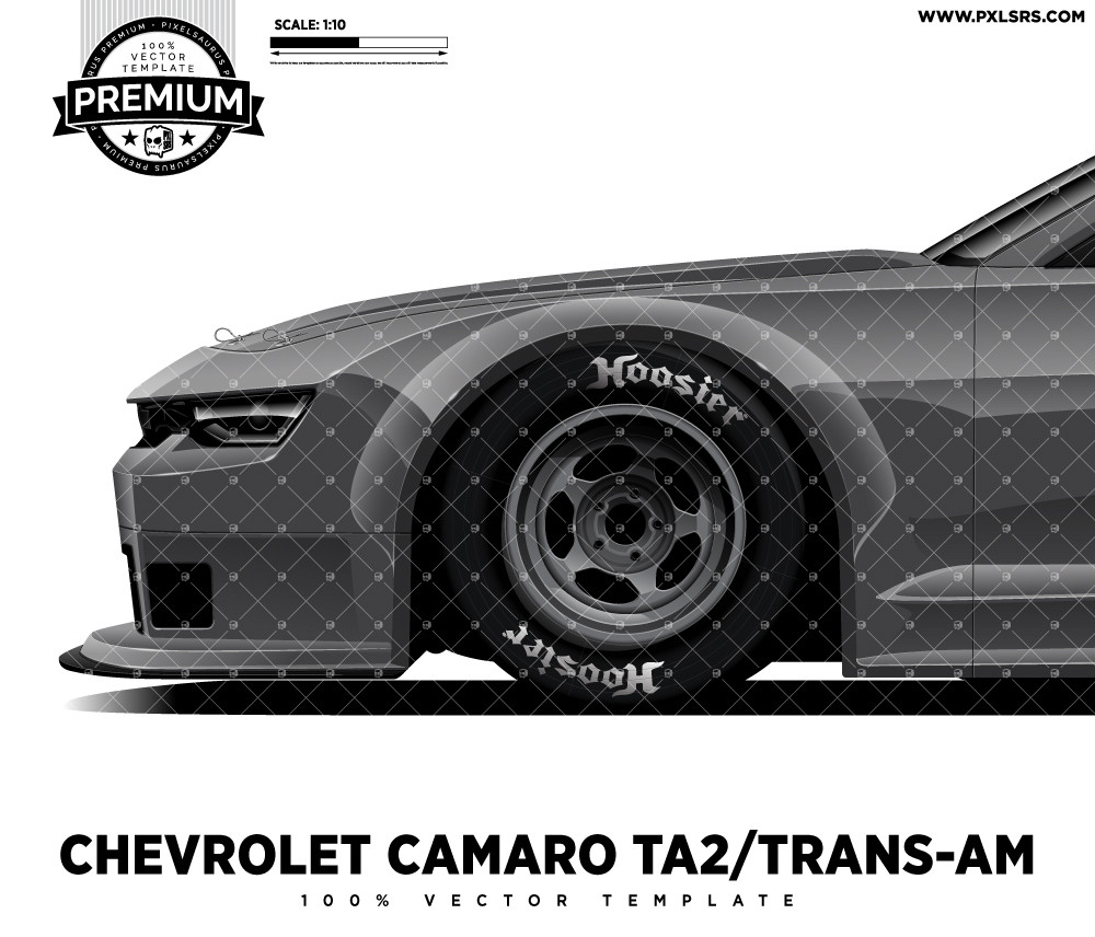 Chevrolet Camaro TA2/Trans-Am Full 'Premium' Vector Template - Pixelsaurus