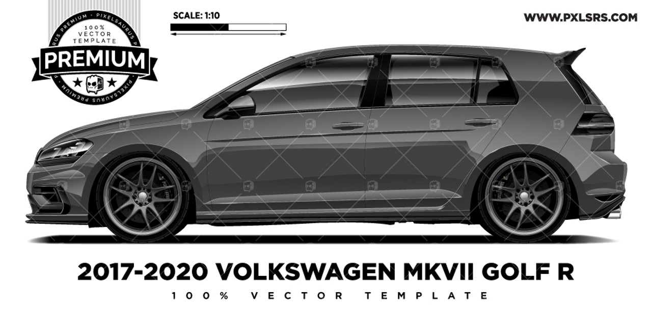 2017-2020 Volkswagen MKVII Golf R 'Premium' Vector Template - Pixelsaurus