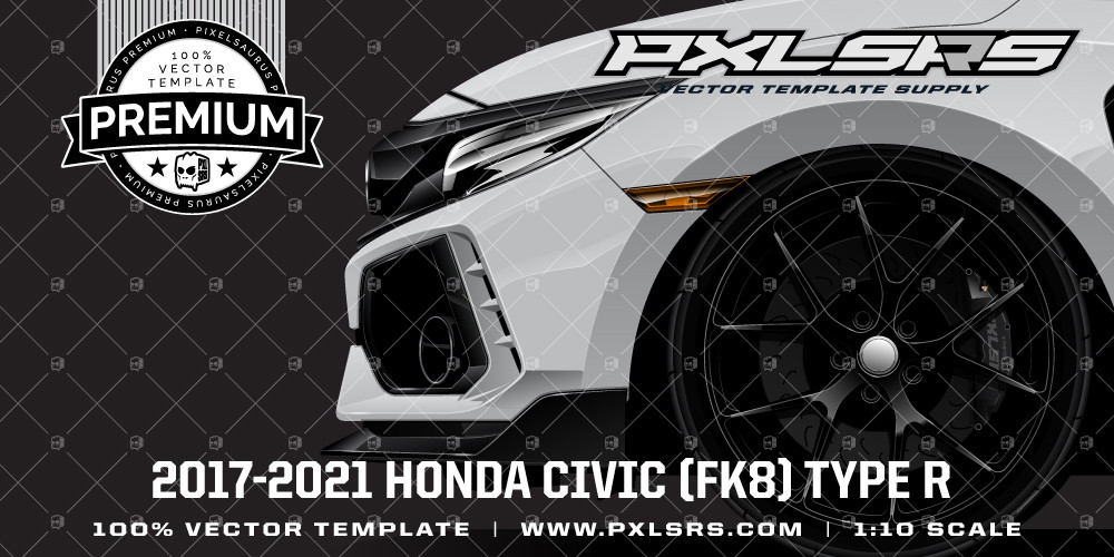 2017-2021 HONDA CIVIC (FK8) TYPE R 'Premium' Vector Template