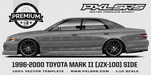 1996-2000 TOYOTA MARK II - JZX100 - SIDE 'Premium' Vector Template 1996-2000 TOYOTA MARK II - JZX100 - SIDE 'Premium' Vector Template