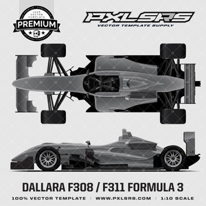 Dallara F308-F311 Formula 3 + TOP 'Premium' Vector Template Dallara F308-F311 Formula 3 + TOP 'Premium' Vector Template