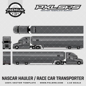 NASCAR Hauler / Race Car Transporter 53ft - Full 'Premium' Vector Template NASCAR Hauler / Race Car Transporter 53ft - Full 'Premium' Vector Template