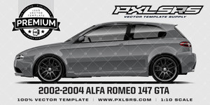 2002-2004 ALFA ROMEO 147 GTA 'Premium' vector template 2002-2004 ALFA ROMEO 147 GTA 'Premium' vector template