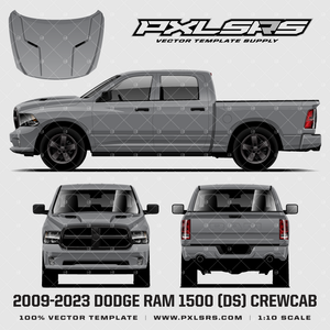 2009-2023 Dodge Ram 1500 (DS) Crew Cab '100% Vector' Template 2009-2023 Dodge Ram 1500 (DS) Crew Cab '100% Vector' Template
