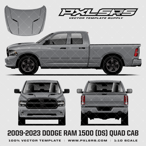 2009-2023 Dodge Ram 1500 (DS) Quad Cab '100% Vector' Template 2009-2023 Dodge Ram 1500 (DS) Quad Cab '100% Vector' Template