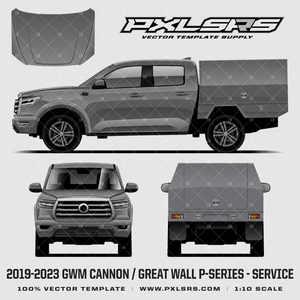 2019-2023 GWM Cannon / Great Wall P-Series Double Cab + Service '100% Vector' Template 2019-2023 GWM Cannon / Great Wall P-Series Double Cab + Service '100% Vector' Template