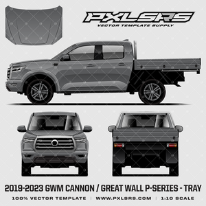 2019-2023 GWM Cannon / Great Wall P-Series Double Cab + Tray '100% Vector' Template 2019-2023 GWM Cannon / Great Wall P-Series Double Cab + Tray '100% Vector' Template