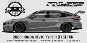 2023 Honda Civic Type R (FL5) TCR - Side 'Premium' Vector Template 2023 Honda Civic Type R (FL5) TCR - Side 'Premium' Vector Template