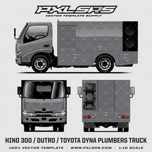 Hino 300 / Dutro / TOYOTA DYNA PLUMBERS TRUCK - Vector Template Hino 300 / Dutro / TOYOTA DYNA PLUMBERS TRUCK - Vector Template