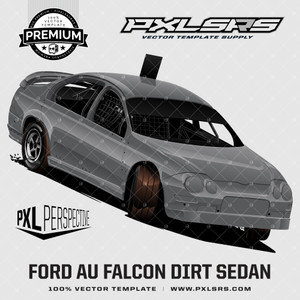 Ford AU Falcon Dirt Sedan Front 3/4 'Premium Perspective' 100% Vector Template Ford AU Falcon Dirt Sedan Front 3/4 'Premium Perspective' 100% Vector Template