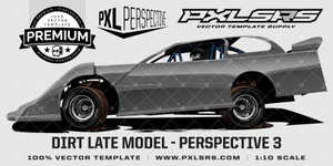 Dirt Late Model 3/4 'Premium Perspective 3' 100% Vector Template Dirt Late Model 3/4 'Premium Perspective 3' 100% Vector Template