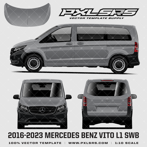 2016-2023 Mercedes Benz Vito SWB L1 - Taillift 'Vector' Template 2016-2023 Mercedes Benz Vito SWB L1 - Taillift 'Vector' Template