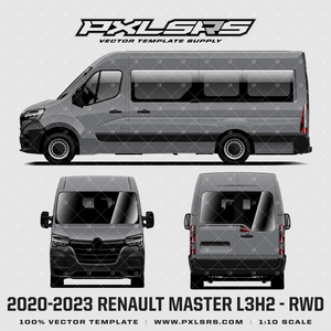 2020-2023 RENAULT MASTER MWB - L3H2 RWD - Vector Template 2020-2023 RENAULT MASTER MWB - L3H2 RWD - Vector Template