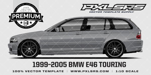 1999-2005 BMW E46 Touring 'Premium' Vector Template 1999-2005 BMW E46 Touring 'Premium' Vector Template