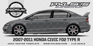 2007-2011 HONDA CIVIC FD2 TYPE R 'Premium Side' Vector Template 2007-2011 HONDA CIVIC FD2 TYPE R 'Premium Side' Vector Template