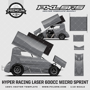 Hyper Racing Lazer 600cc Micro Sprint 'Premium' Vector Template Hyper Racing Lazer 600cc Micro Sprint 'Premium' Vector Template
