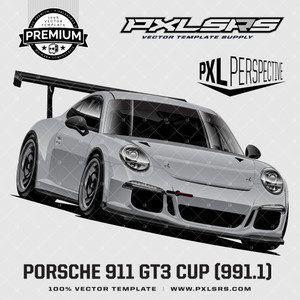 Porsche 911 GT3 Cup (991.1) 'Premium Perspective' 100% Vector Template Porsche 911 GT3 Cup (991.1) 'Premium Perspective' 100% Vector Template