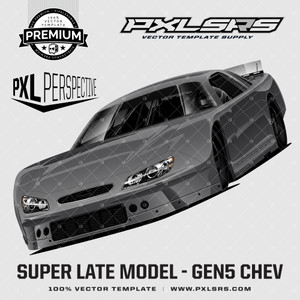 Gen 5 Super Late Model Chevrolet 'Premium Perspective #2' 100% Vector Template Gen 5 Super Late Model Chevrolet 'Premium Perspective #2' 100% Vector Template