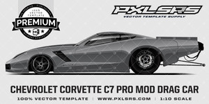Chevrolet Corvette C7 Pro-Mod Drag Car 'Premium' Vector Template Chevrolet Corvette C7 Pro-Mod Drag Car 'Premium' Vector Template