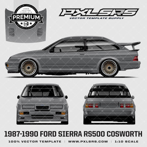 1987-1990 FORD SIERRA RS 5000 COSWORTH - GROUP A - Full 'Premium' Vector Template 1987-1990 FORD SIERRA RS 5000 COSWORTH - GROUP A - Full 'Premium' Vector Template