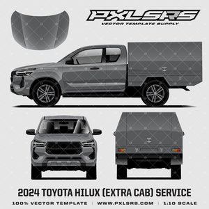 2024 Toyota Hilux Extra Cab + Service '100% Vector' Template 2024 Toyota Hilux Extra Cab + Service '100% Vector' Template