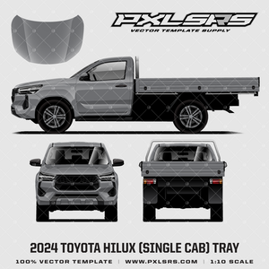 2024 Toyota Hilux Single Cab + Tray '100% Vector' Template 2024 Toyota Hilux Single Cab + Tray '100% Vector' Template