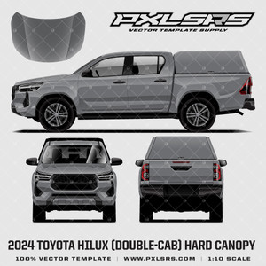 2024 Toyota Hilux Double Cab + Hard Canopy '100% Vector' Template 2024 Toyota Hilux Double Cab + Hard Canopy '100% Vector' Template