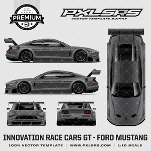 Innovation Race Cars GT - Ford Mustang - Full 'Premium' Vector Template Innovation Race Cars GT - Ford Mustang - Full 'Premium' Vector Template