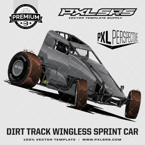 Dirt Track Wingless Sprint Car 'Premium Perspective' 100% Vector Template Dirt Track Wingless Sprint Car 'Premium Perspective' 100% Vector Template