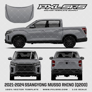 2021-2024 SSANGYONG MUSSO RHINO (Q200) 'Vector'  Template 2021-2024 SSANGYONG MUSSO RHINO (Q200) 'Vector'  Template