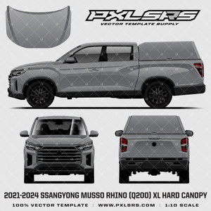 2021-2024 SSANGYONG MUSSO RHINO (Q200) XL + Hard Canopy 'Vector'  Template 2021-2024 SSANGYONG MUSSO RHINO (Q200) XL + Hard Canopy 'Vector'  Template