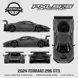 2024 FERRARI 296 GT3 - full 'Premium' Vector Template 2024 FERRARI 296 GT3 - full 'Premium' Vector Template