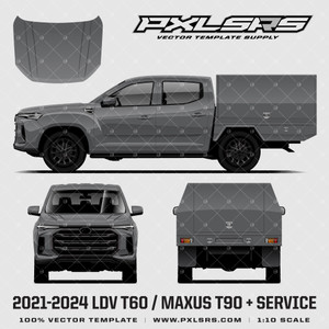 2021-2024 LDV T60 / MAXUS T90 Double Cab + Service -  'Vector' template 2021-2024 LDV T60 / MAXUS T90 Double Cab + Service -  'Vector' template