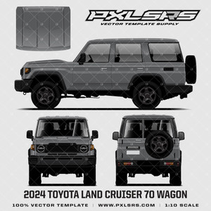 2024+ Toyota Land Cruiser 70 Series Wagon '100% Vector' Template 2024+ Toyota Land Cruiser 70 Series Wagon '100% Vector' Template