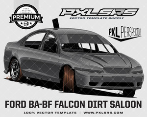 Ford BA-BF Falcon Dirt Sedan Front 3/4 'Premium Perspective' 100% Vector Template Ford BA-BF Falcon Dirt Sedan Front 3/4 'Premium Perspective' 100% Vector Template