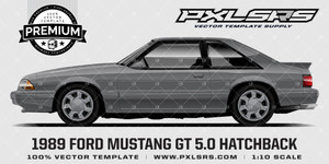1989 FORD MUSTANG LX 5.0 (Fox-Body) HATCHBACK - 'PREMIUM SIDE' Template 1989 FORD MUSTANG LX 5.0 (Fox-Body) HATCHBACK - 'PREMIUM SIDE' Template