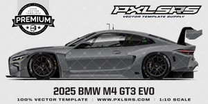 2025 BMW M4 GT3 EVO (G82) - Side 'Premium' Vector Template 2025 BMW M4 GT3 EVO (G82) - Side 'Premium' Vector Template