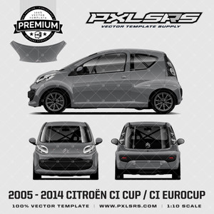 2005 – 2014 Citroën C1 CUP / C1 EUROCUP - Full 'Premium' Vector Template
