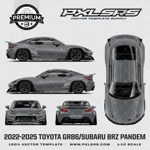 2022-2025 Toyota GR86 / Subaru BRZ Pandem - Full 'Premium' Vector Template 2022-2025 Toyota GR86 / Subaru BRZ Pandem - Full 'Premium' Vector Template