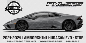 2021-2024 Lamborghini Huracan Evo 'Premium' Side Vector Template 2021-2024 Lamborghini Huracan Evo 'Premium' Side Vector Template