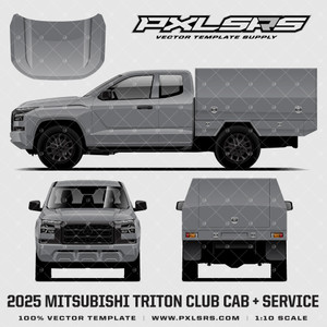 2024-2026 Mitsubishi Triton - Club Cab + Service 'Vector' Template