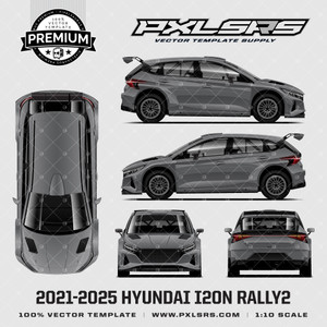 2021-2025 Hyundai i20n Rally2 - Full 'Premium' Vector Template