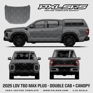 2024-2025 LDV T60 MAX PLUS / MAXUS T90 Double Cab + Canopy -  'Vector' template 2024-2025 LDV T60 MAX PLUS / MAXUS T90 Double Cab + Canopy -  'Vector' template