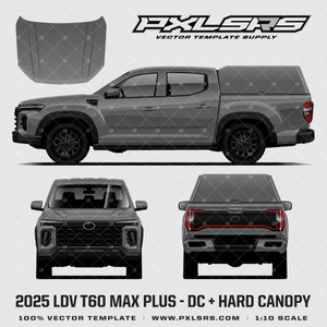 2024-2025 LDV T60 MAX PLUS / MAXUS T90 Double Cab + Hard Canopy -  'Vector' template 2024-2025 LDV T60 MAX PLUS / MAXUS T90 Double Cab + Hard Canopy -  'Vector' template