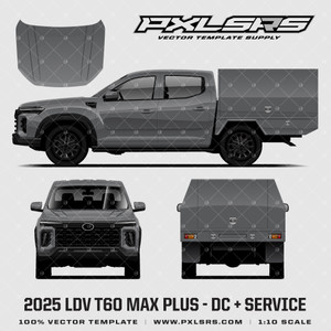 2024-2025 LDV T60 MAX PLUS / MAXUS T90 Double Cab + Service -  'Vector' template 2024-2025 LDV T60 MAX PLUS / MAXUS T90 Double Cab + Service -  'Vector' template