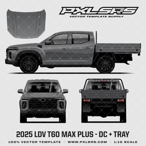 2024-2025 LDV T60 MAX PLUS / MAXUS T90 Double Cab + Tray -  'Vector' template 2024-2025 LDV T60 MAX PLUS / MAXUS T90 Double Cab + Tray -  'Vector' template