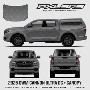 2025 GWM Cannon Ultra / Great Wall P-Series Double Cab + Canopy '100% Vector' Template 2025 GWM Cannon Ultra / Great Wall P-Series Double Cab + Canopy '100% Vector' Template
