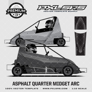 ARC Race Cars Asphalt Quarter Midget  'Premium' Vector Template ARC Race Cars Asphalt Quarter Midget  'Premium' Vector Template